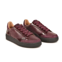 Pataugas BASALT/SV F4H BORDEAUX -Meilleur Chaussure Magasin 628220 BASKET FEMME BASALT SV F4H BORDEAUX 4