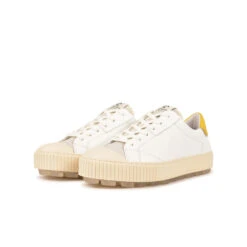 Pataugas ARAN/MIX F2H BLANC/JAUNE -Meilleur Chaussure Magasin BASKET FEMME ARAN MIX F2H BLANC JAUNE 5